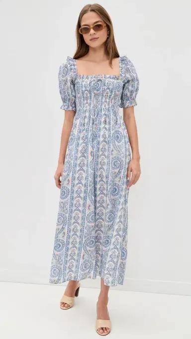 Hill House Home The Scarlett Nap Midi Dress Corsica Paisley Blue | Thumbnail 5 Hill House Home The Scarlett Nap Midi Dress Corsica Paisley Blue | Thumbnail 5
