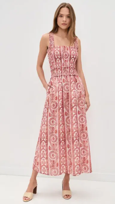 Hill House Home The Azalea Maxi Nap Dress Corsica Paisley Coral M | Thumbnail 2 Hill House Home The Azalea Maxi Nap Dress Corsica Paisley Coral M | Thumbnail 2