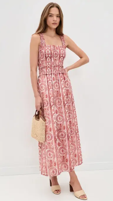 Hill House Home The Azalea Maxi Nap Dress Corsica Paisley Coral M | Thumbnail 5 Hill House Home The Azalea Maxi Nap Dress Corsica Paisley Coral M | Thumbnail 5