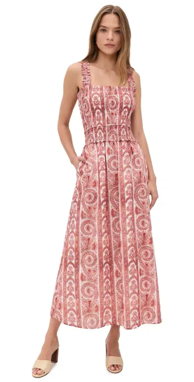Hill House Home The Azalea Maxi Nap Dress Corsica Paisley Coral M | Thumbnail 1 Hill House Home The Azalea Maxi Nap Dress Corsica Paisley Coral M | Thumbnail 1