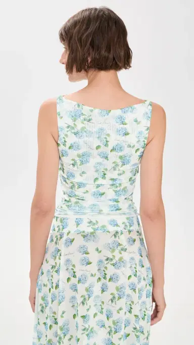 House of Sunny Hydrangea Double Layer Mesh Top Soft Blue | Thumbnail 3 House of Sunny Hydrangea Double Layer Mesh Top Soft Blue | Thumbnail 3