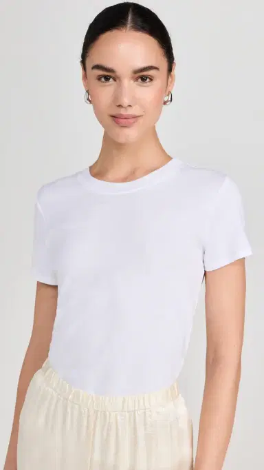 Enza Costa Supima Cotton Perfect Tee White | Thumbnail 2 Enza Costa Supima Cotton Perfect Tee White | Thumbnail 2