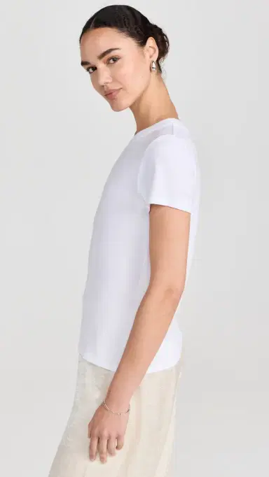 Enza Costa Supima Cotton Perfect Tee White | Thumbnail 4 Enza Costa Supima Cotton Perfect Tee White | Thumbnail 4