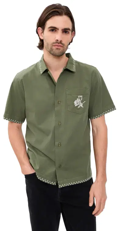Service Works Border Shirt Olive S | Thumbnail 1 Service Works Border Shirt Olive S | Thumbnail 1