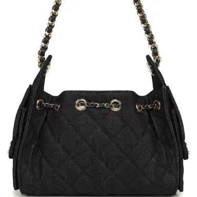 Chanel Chanel Mini 25 Hobo Bag Dark Blue Denim Light Gold Hardware | Thumbnail 4 Chanel Chanel Mini 25 Hobo Bag Dark Blue Denim Light Gold Hardware | Thumbnail 4