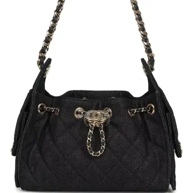 Chanel Chanel Mini 25 Hobo Bag Dark Blue Denim Light Gold Hardware | Thumbnail 1 Chanel Chanel Mini 25 Hobo Bag Dark Blue Denim Light Gold Hardware | Thumbnail 1