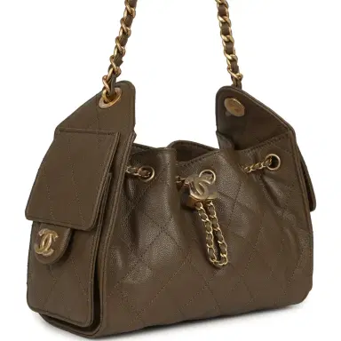 Chanel Chanel Mini 25 Hobo Bag Dark Khaki Caviar Antique Gold Hardware | Thumbnail 2 Chanel Chanel Mini 25 Hobo Bag Dark Khaki Caviar Antique Gold Hardware | Thumbnail 2