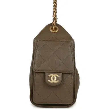 Chanel Chanel Mini 25 Hobo Bag Dark Khaki Caviar Antique Gold Hardware | Thumbnail 3 Chanel Chanel Mini 25 Hobo Bag Dark Khaki Caviar Antique Gold Hardware | Thumbnail 3