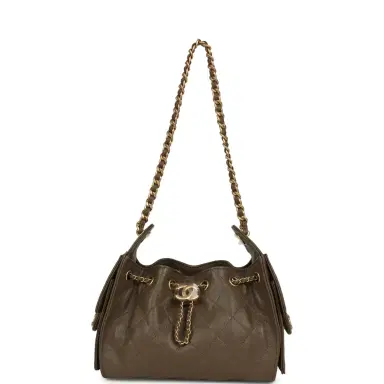 Chanel Chanel Mini 25 Hobo Bag Dark Khaki Caviar Antique Gold Hardware | Thumbnail 7 Chanel Chanel Mini 25 Hobo Bag Dark Khaki Caviar Antique Gold Hardware | Thumbnail 7