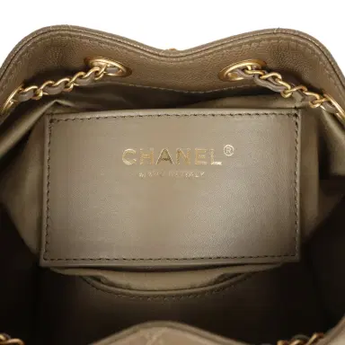 Chanel Chanel Mini 25 Hobo Bag Dark Khaki Caviar Antique Gold Hardware | Thumbnail 9 Chanel Chanel Mini 25 Hobo Bag Dark Khaki Caviar Antique Gold Hardware | Thumbnail 9
