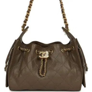Chanel Chanel Mini 25 Hobo Bag Dark Khaki Caviar Antique Gold Hardware | Thumbnail 1 Chanel Chanel Mini 25 Hobo Bag Dark Khaki Caviar Antique Gold Hardware | Thumbnail 1