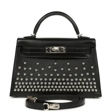 HERMÈS Hermes Kelly Sellier 20 Clouté Black Box Palladium Hardware | Thumbnail 1 HERMÈS Hermes Kelly Sellier 20 Clouté Black Box Palladium Hardware | Thumbnail 1