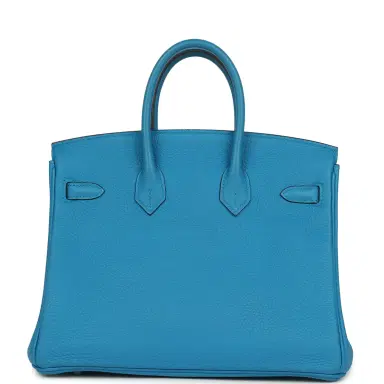 HERMÈS Pre-owned Hermes Birkin 25 Bleu Zanzibar Togo Palladium Hardware | Thumbnail 4 HERMÈS Pre-owned Hermes Birkin 25 Bleu Zanzibar Togo Palladium Hardware | Thumbnail 4