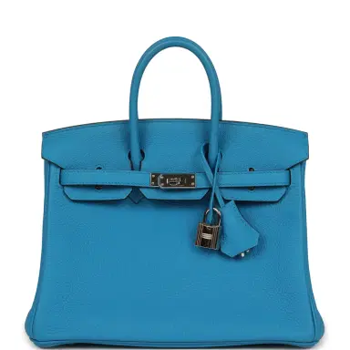 HERMÈS Pre-owned Hermes Birkin 25 Bleu Zanzibar Togo Palladium Hardware | Thumbnail 1 HERMÈS Pre-owned Hermes Birkin 25 Bleu Zanzibar Togo Palladium Hardware | Thumbnail 1
