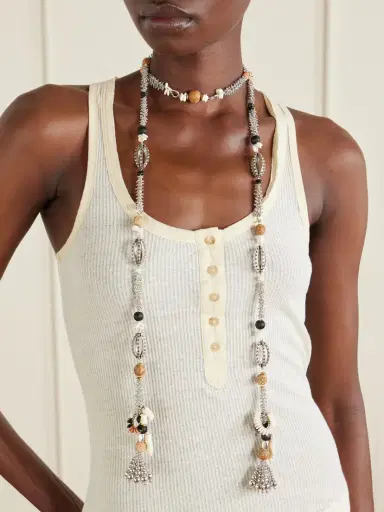 Isabel Marant Lyna Beaded Silver-tone Necklace | Thumbnail 2 Isabel Marant Lyna Beaded Silver-tone Necklace | Thumbnail 2