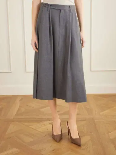 Brunello Cucinelli Pleated Wool-blend Midi Skirt | Thumbnail 3 Brunello Cucinelli Pleated Wool-blend Midi Skirt | Thumbnail 3
