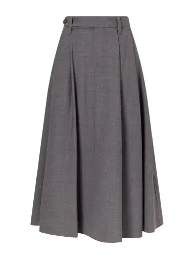 Brunello Cucinelli Pleated Wool-blend Midi Skirt | Thumbnail 1 Brunello Cucinelli Pleated Wool-blend Midi Skirt | Thumbnail 1