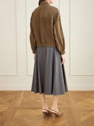 Brunello Cucinelli Paneled Suede Bomber Jacket | Thumbnail 4 Brunello Cucinelli Paneled Suede Bomber Jacket | Thumbnail 4