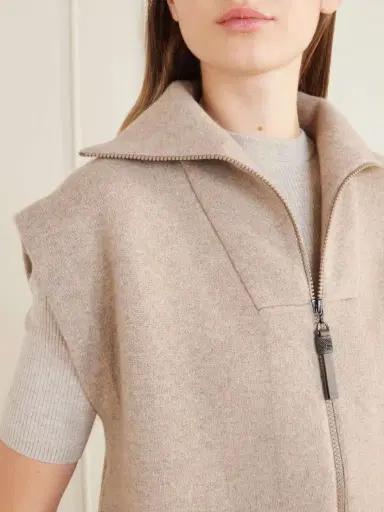 Brunello Cucinelli Cashmere-blend Zip-up Gilet | Thumbnail 4 Brunello Cucinelli Cashmere-blend Zip-up Gilet | Thumbnail 4