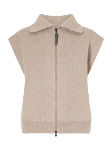 Brunello Cucinelli Cashmere-blend Zip-up Gilet | Thumbnail 1 Brunello Cucinelli Cashmere-blend Zip-up Gilet | Thumbnail 1