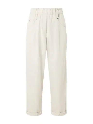 Brunello Cucinelli Tapered Cotton-blend Trousers | Thumbnail 1 Brunello Cucinelli Tapered Cotton-blend Trousers | Thumbnail 1