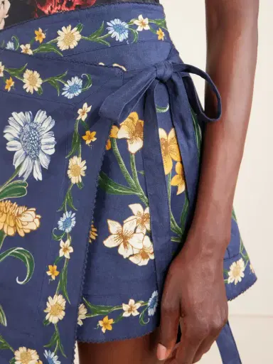 Agua by Agua Bendita Luna Floral-print Linen Pareo | Thumbnail 4 Agua by Agua Bendita Luna Floral-print Linen Pareo | Thumbnail 4