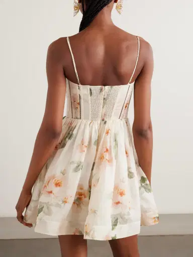 Zimmermann Carousel Floral-print Linen And Silk-blend Mini Dress | Thumbnail 3 Zimmermann Carousel Floral-print Linen And Silk-blend Mini Dress | Thumbnail 3