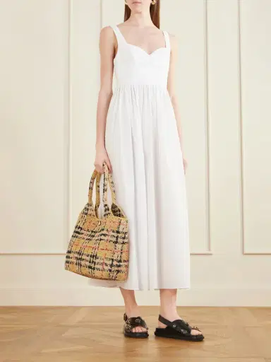 Burberry Margate Checked Woven Raffia Tote | Thumbnail 2 Burberry Margate Checked Woven Raffia Tote | Thumbnail 2