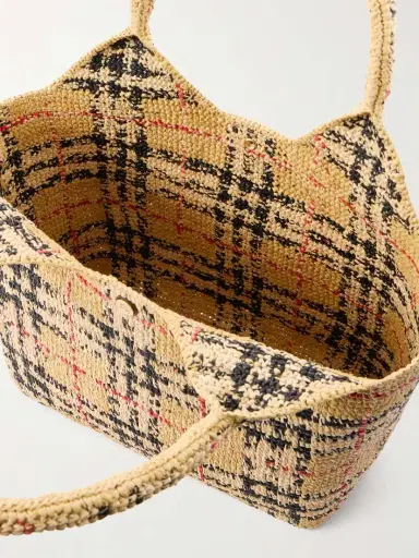 Burberry Margate Checked Woven Raffia Tote | Thumbnail 6 Burberry Margate Checked Woven Raffia Tote | Thumbnail 6