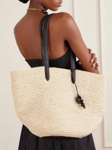 Hunting Season Market Leather-trimmed Woven Raffia Tote | Thumbnail 3 Hunting Season Market Leather-trimmed Woven Raffia Tote | Thumbnail 3