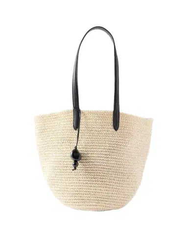 Hunting Season Market Leather-trimmed Woven Raffia Tote | Thumbnail 1 Hunting Season Market Leather-trimmed Woven Raffia Tote | Thumbnail 1