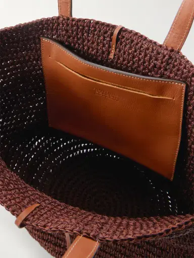 Hunting Season Market Leather-trimmed Woven Raffia Tote | Thumbnail 6 Hunting Season Market Leather-trimmed Woven Raffia Tote | Thumbnail 6