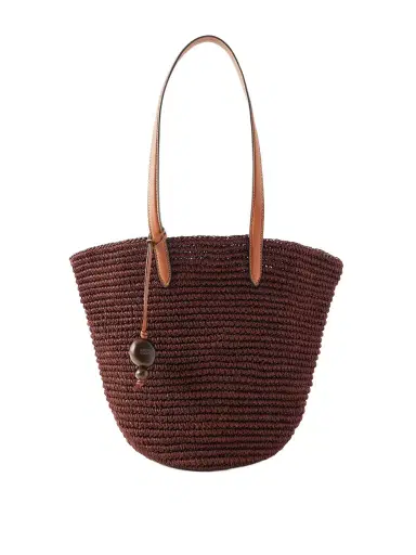 Hunting Season Market Leather-trimmed Woven Raffia Tote | Thumbnail 1 Hunting Season Market Leather-trimmed Woven Raffia Tote | Thumbnail 1