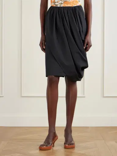 Chloé Asymmetric Draped Cotton-poplin Skirt | Thumbnail 3 Chloé Asymmetric Draped Cotton-poplin Skirt | Thumbnail 3