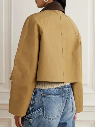 JW Anderson Cropped Corduroy-trimmed Waxed-cotton Jacket | Thumbnail 4 JW Anderson Cropped Corduroy-trimmed Waxed-cotton Jacket | Thumbnail 4