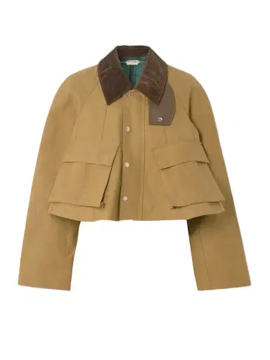 JW Anderson Cropped Corduroy-trimmed Waxed-cotton Jacket | Thumbnail 1 JW Anderson Cropped Corduroy-trimmed Waxed-cotton Jacket | Thumbnail 1