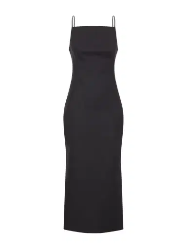 Givenchy Sliced Kickback Grain De Poudre Wool Midi Dress | Thumbnail 1 Givenchy Sliced Kickback Grain De Poudre Wool Midi Dress | Thumbnail 1