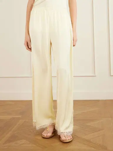 Faithfull Adnina Lace-trimmed Recycled-satin Wide-leg Pants | Thumbnail 3 Faithfull Adnina Lace-trimmed Recycled-satin Wide-leg Pants | Thumbnail 3