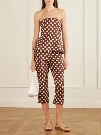 Faithfull Valeria Polka-dot Linen Straight-leg Capri Pants | Thumbnail 2 Faithfull Valeria Polka-dot Linen Straight-leg Capri Pants | Thumbnail 2