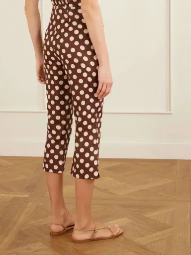 Faithfull Valeria Polka-dot Linen Straight-leg Capri Pants | Thumbnail 4 Faithfull Valeria Polka-dot Linen Straight-leg Capri Pants | Thumbnail 4