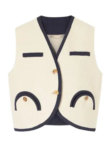 Blazé Milano Orinda Gliss Cotton-blend Bouclé Vest | Thumbnail 1 Blazé Milano Orinda Gliss Cotton-blend Bouclé Vest | Thumbnail 1