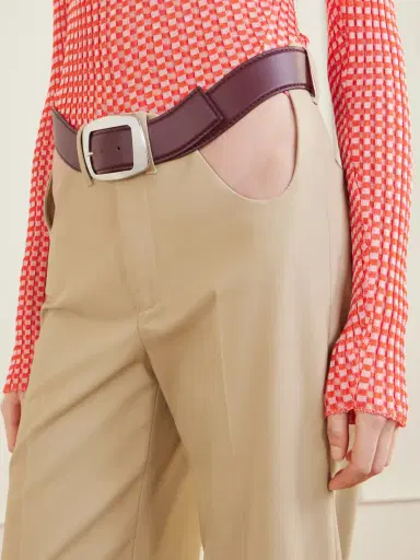 Jean Paul Gaultier Cut-out Mid-rise Straight-leg Cotton Pants | Thumbnail 4 Jean Paul Gaultier Cut-out Mid-rise Straight-leg Cotton Pants | Thumbnail 4