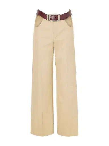 Jean Paul Gaultier Cut-out Mid-rise Straight-leg Cotton Pants | Thumbnail 1 Jean Paul Gaultier Cut-out Mid-rise Straight-leg Cotton Pants | Thumbnail 1
