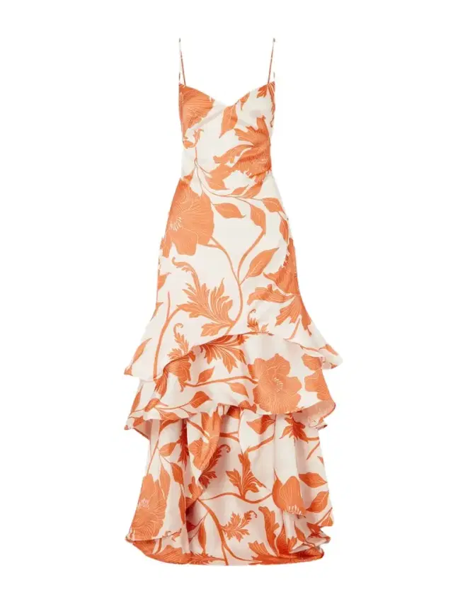 Estetica Pura Ruffled Tiered Floral-print Satin Maxi Dress Estetica Pura Ruffled Tiered Floral-print Satin Maxi Dress