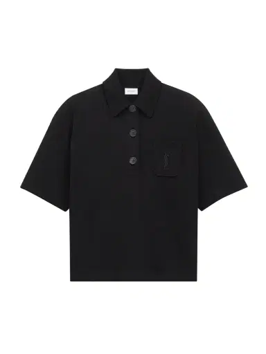Saint Laurent Cotton Piqué Cassandre Polo | Thumbnail 1 Saint Laurent Cotton Piqué Cassandre Polo | Thumbnail 1
