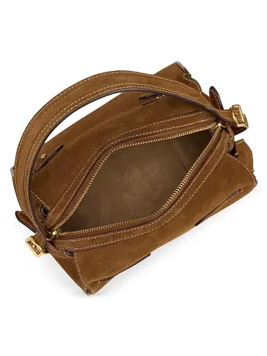 Polo Ralph Lauren Women's Small Suede-Leather Satchel | Thumbnail 4 Polo Ralph Lauren Women's Small Suede-Leather Satchel | Thumbnail 4