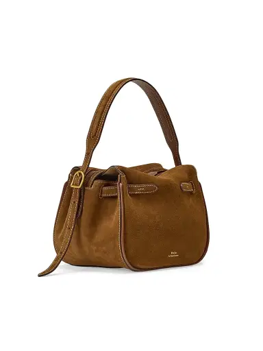 Polo Ralph Lauren Women's Small Suede-Leather Satchel | Thumbnail 5 Polo Ralph Lauren Women's Small Suede-Leather Satchel | Thumbnail 5