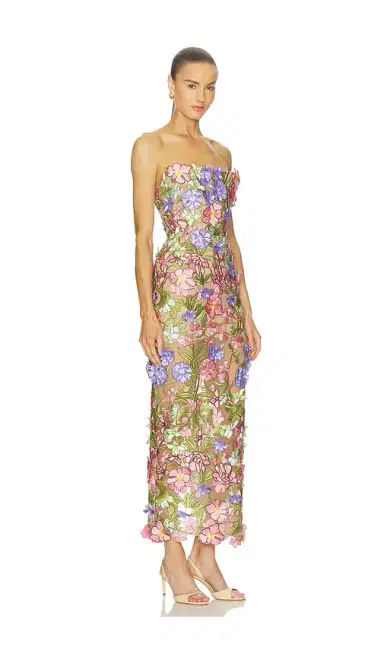 Bronx Banco Iris Floral Maraya Strapless Ankle Dress | Thumbnail 2 Bronx Banco Iris Floral Maraya Strapless Ankle Dress | Thumbnail 2