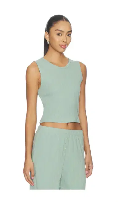 LESET Pointelle Sleeveless Crew | Thumbnail 2 LESET Pointelle Sleeveless Crew | Thumbnail 2