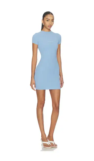 Alexander Wang Short Sleeve Crewneck Mini Dress With Jacquard Logo | Thumbnail 2 Alexander Wang Short Sleeve Crewneck Mini Dress With Jacquard Logo | Thumbnail 2